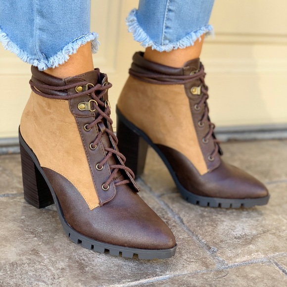 Boutique Shoes - Tortuga Heeled Lug Sole Combat Boots
